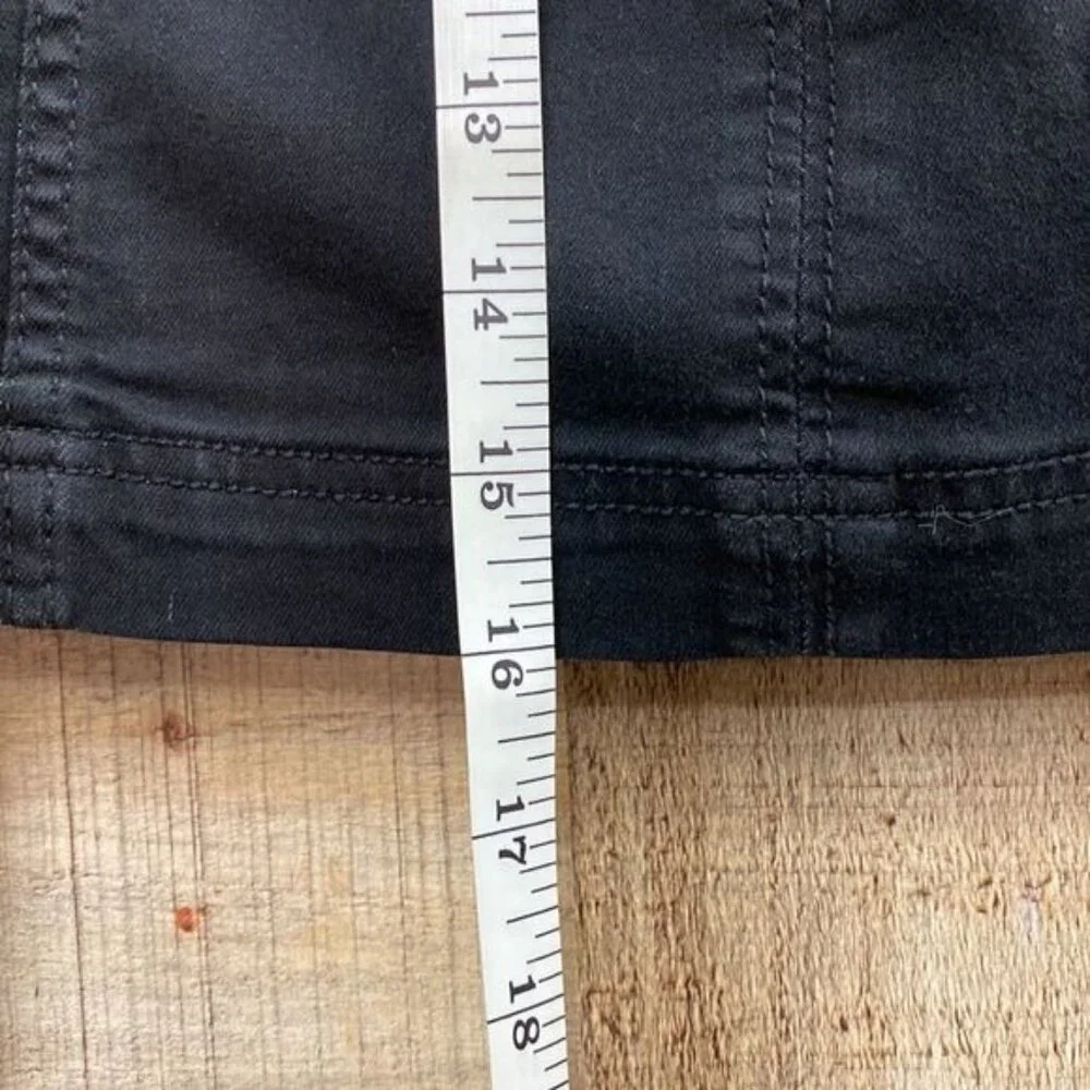 Free People Modern Femme Washed Black Stretch Denim Mini Skirt 4